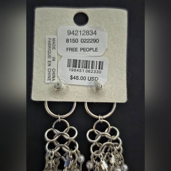 Free People Women's Nicole Dangle Earrings Silver Statement NWT - Picture 6 of 7